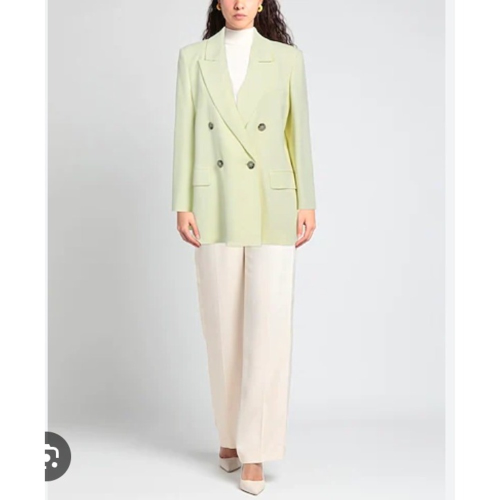 PESERICO Italy Blazer 40 Double‎ Breasted Pastel Yellow Jacket Career Academia